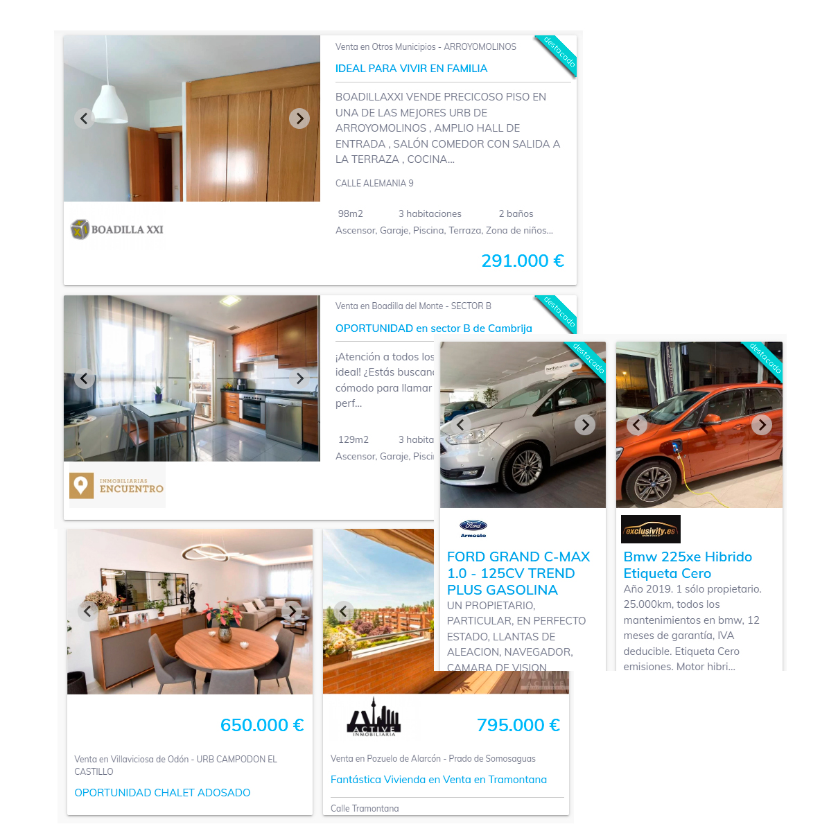 Inmobiliaria, vehículo de ocasión, trabajo doméstico, empleo...